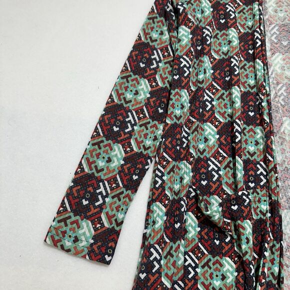 LuLaRoe Sarah Women's Small Duster Cardigan Sweater Pockets Open Front Geometric - Picture 6 of 14